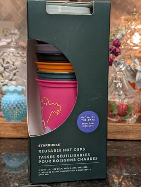 Starbucks Halloween 2023 Glow in the Dark Reusable Hot Cup Set fe